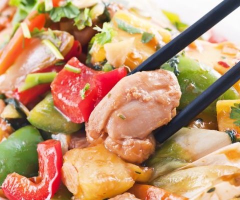 Turkey with wok vegetables